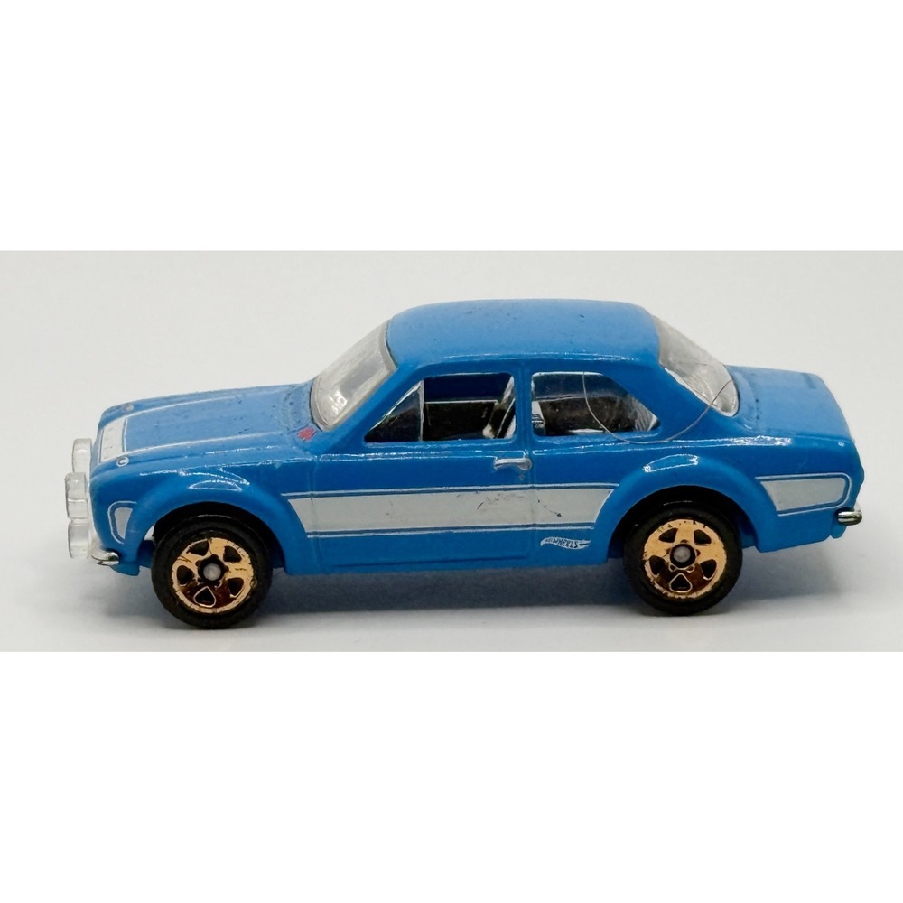 Hot Wheels 1970 Ford Escort RS1600‎ 2014 Mattel Blue White Gold Rims